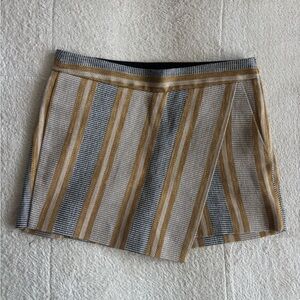 Barbara Bui Gold and Gray Striped Skirt